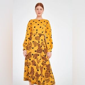 Farm Rio Caramel Polka Dot Banana Dress